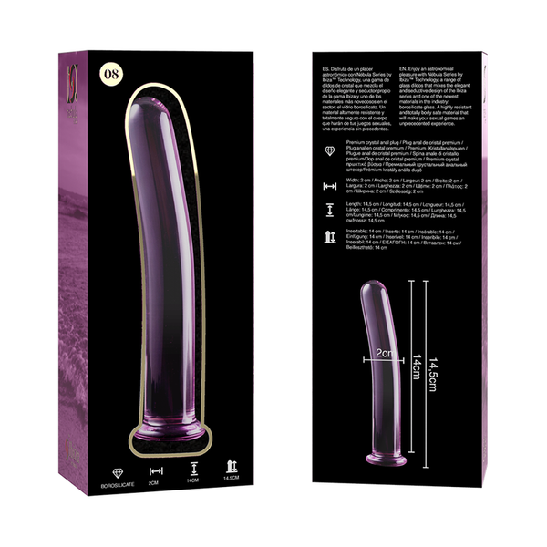 Nebula modelo 8 dildo cristal rosa 14.5 cm o 2 cm