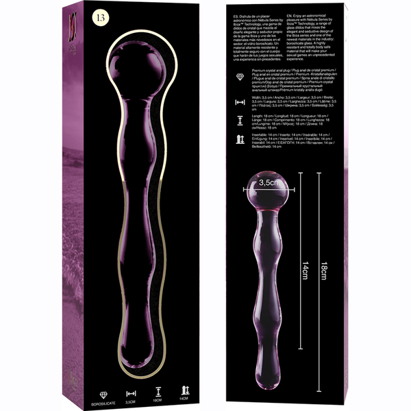 Nebula modelo 13 dildo cristal rosa 18 cm o 3.5 cm