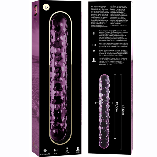 Nebula modelo 15 dildo cristal rosa 18.5 cm o 3 cm