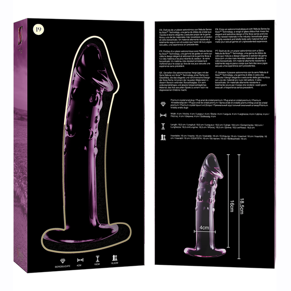 Nebula modelo 19 dildo cristal rosa 18.5 cm o 4 cm