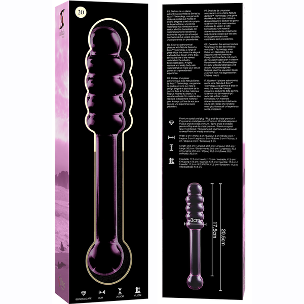 Nebula modelo 20 dildo cristal rosa 20.5 cm o 3 cm