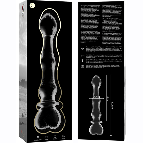 Nebula modelo 21 dildo cristal transparente 20.5 cm o 3.5 cm