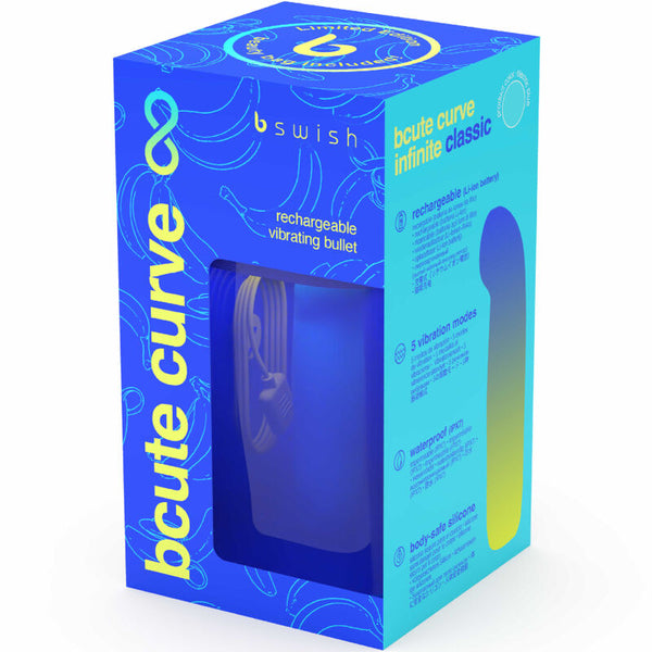 Bcute curve infinite classic edición limitada vibrador recargable silicona azul
