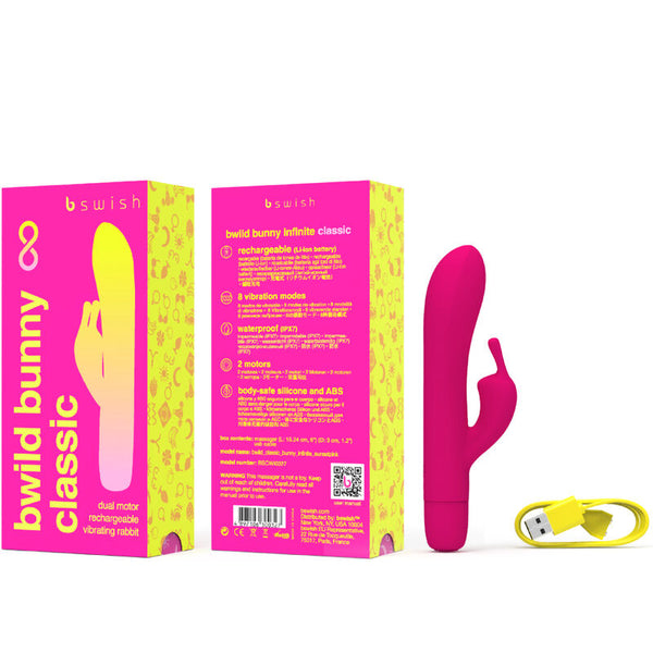 Bwild bunny infinite classic vibrador recargable silicona rosa