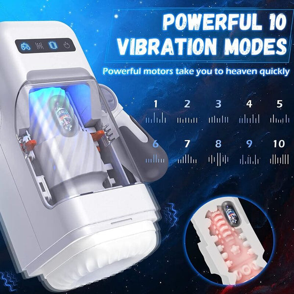 Baile masturbador masculino con vibración y función calor con soporte para móviles negro