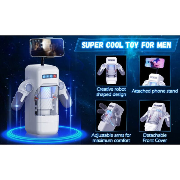 Baile masturbador masculino con vibración y función calor con soporte para móviles negro