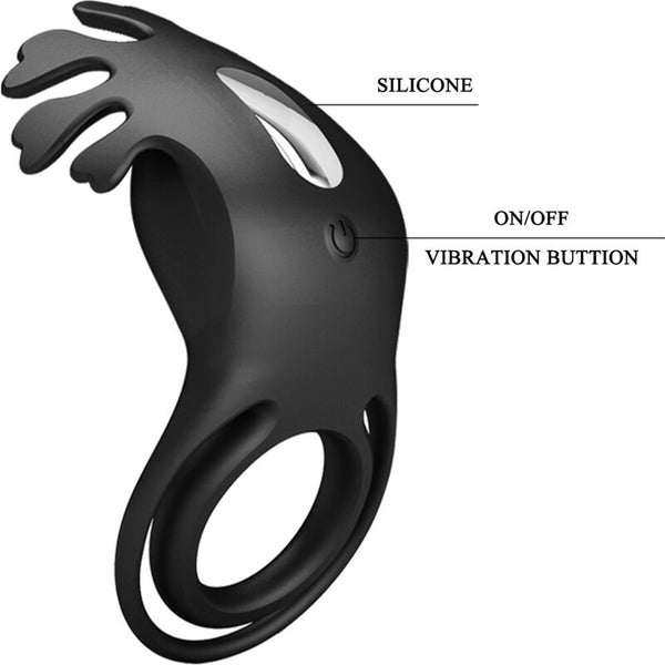 Ruben anillo vibrador 7 vibraciones silicona negro