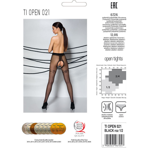 Passion tiopen 021 medias negro 3 4 20 den