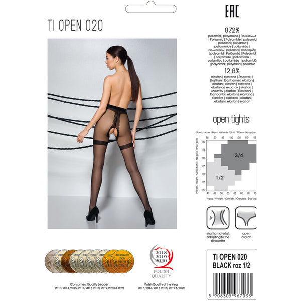 Passion tiopen 020 medias negro 3 4 20 den