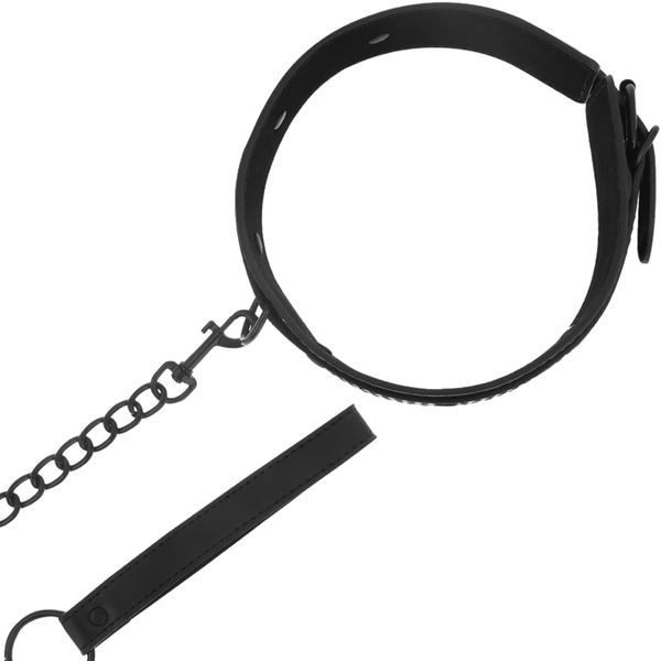 Intense fetish collar de cuero vegano
