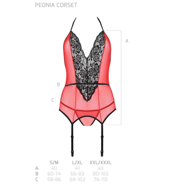 Passion peonia corset erotic line rojo