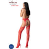 Passion s026 medias con liguero blanco talla única