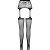Passion s028 medias con liguero blanco talla única