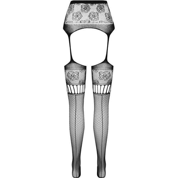 Passion s030 medias con liguero blanco talla única