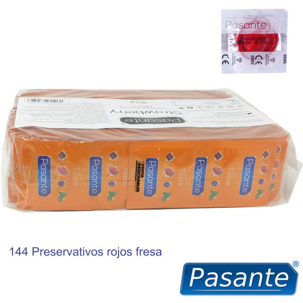 Pasante preservativo sabor fresa bolsa 144 unidades