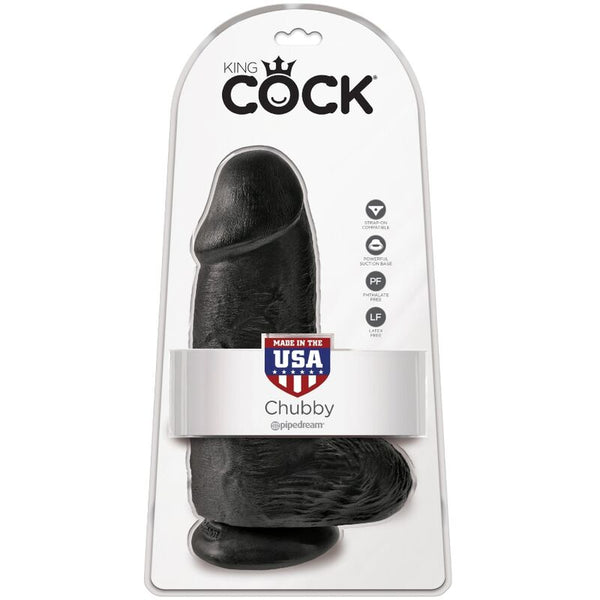 King pene realístico chubby 23 cm negro