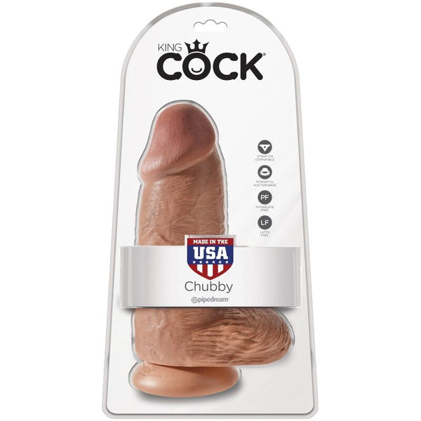King pene realístico chubby 23 cm caramelo