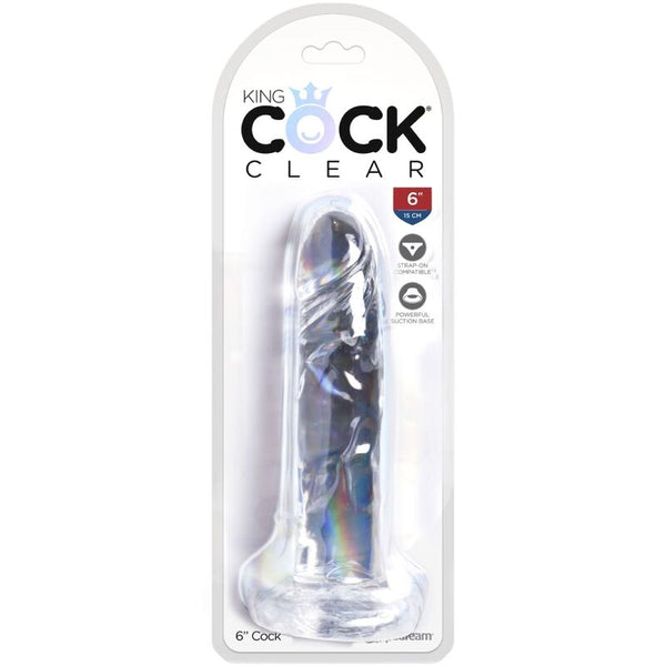 King clear pene realístico 15.5 cm transparente