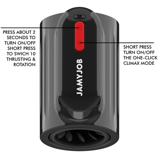 Jamyjob vortex masturbador turbo con empuje y rotación 360 movimiento arriba y abajo