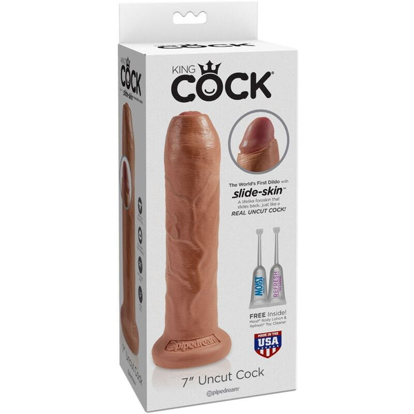 King pene realístico con prepucio 17.8 cm caramelo