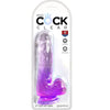 King clear pene realístico con testículos 13.5 cm morado