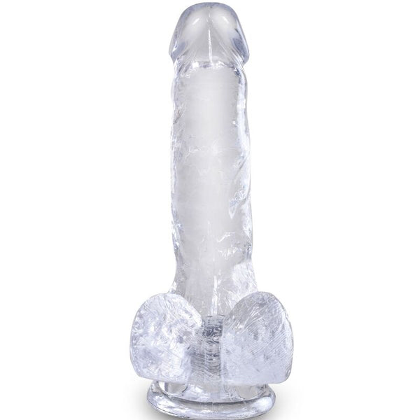 King clear pene realístico con testículos 13.5 cm transparente
