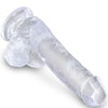 King clear pene realístico con testículos 13.5 cm transparente