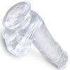 King clear pene realístico con testículos 13.5 cm transparente