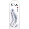 King clear pene realístico curvado con testículos 16.5 cm transparente