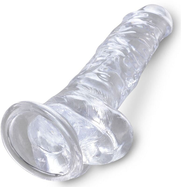King clear pene realístico con testículos 16.5 cm transparente