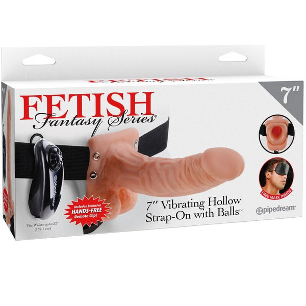 Fetish arnés ajustable control remoto pene realístico con testículos 17.8 cm