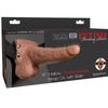Arnés ajustable pene realístico con testículos recargable y vibrador 15 cm