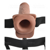 Arnés ajustable pene realístico con testículos recargable y vibrador 17.8 cm
