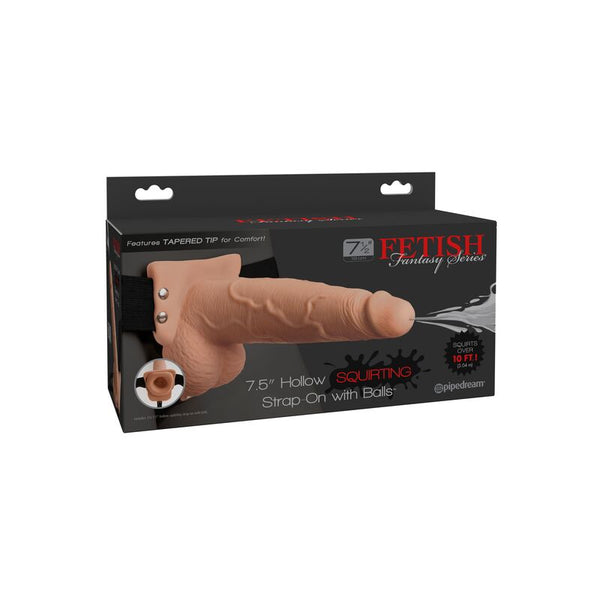 Fetish arnés ajustable pene realístico con testículos squirting 19 cm