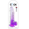 King clear dildo con testículos 20.3 cm morado