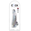 King clear dildo con testículos 15.2 cm transparente