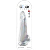 King clear dildo con testículos 19 cm transparente