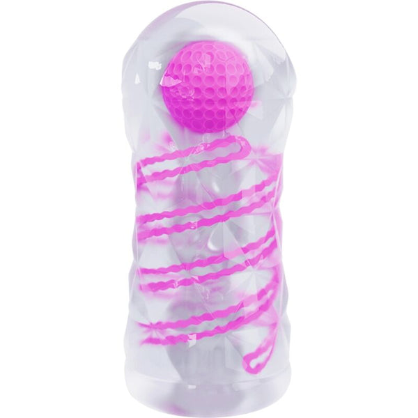Pretty masturbador masculino fantasy espiral interna y bolas transparente