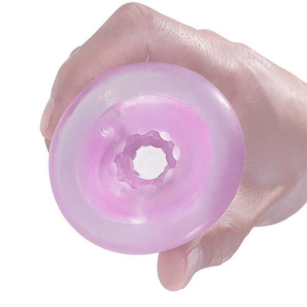 Pretty masturbador masculino fantasy espiral interna y bolas transparente