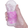 Pretty masturbador masculino fantasy espiral interna y bolas transparente