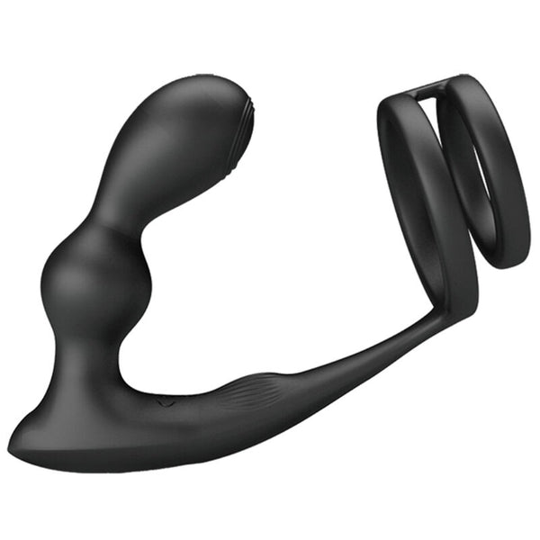 Pretty marshall anillo para pene con plug anal vibratorio y control remoto