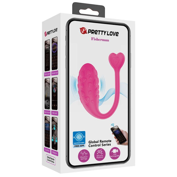 Fisherman huevo vibrador rosa controlado por app