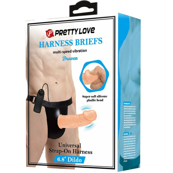 Pretty arnés briefs con vibración dildo incluido