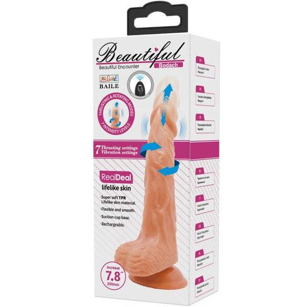 Bodach vibrador realista con ventosa control remoto