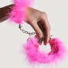 Adrien esposas metal con plumas rosa
