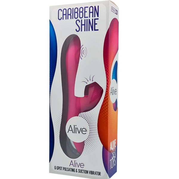 Vibrador y succionador caribbean shine fucsia