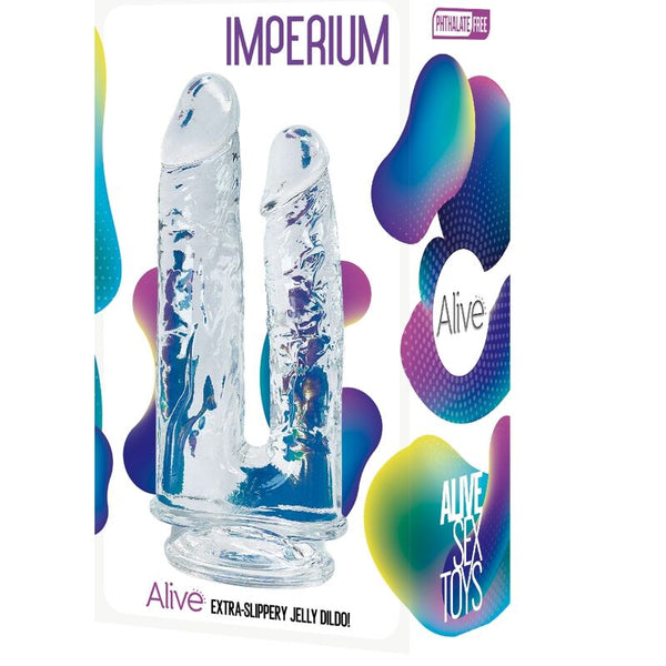 Alive imperium pene realístico doble transparente 12 14 cm