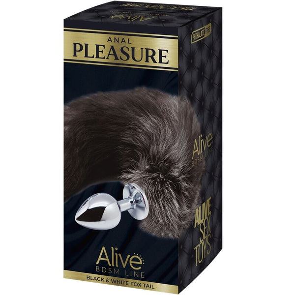 Alive anal pleasure plug metal cola de zorro talla l