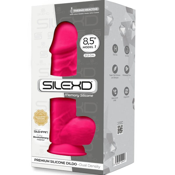 Silexd modelo 1 pene realístico silicona premium silexpan fucsia 21.5 cm