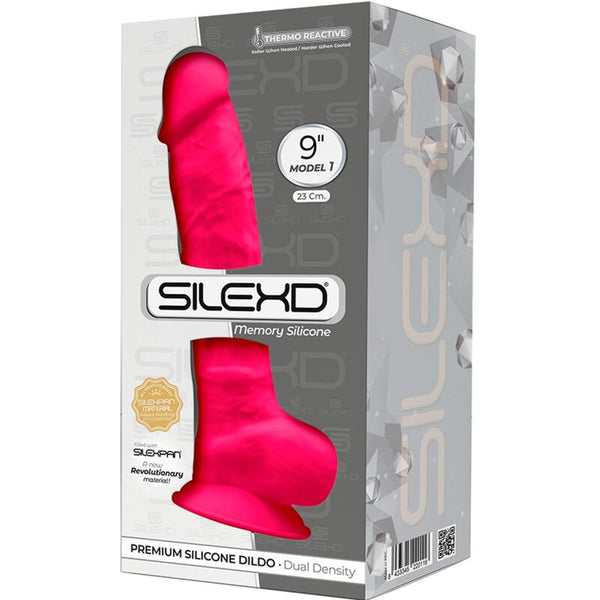 Silexd modelo 1 pene realístico silicona premium silexpan fucsia 23 cm